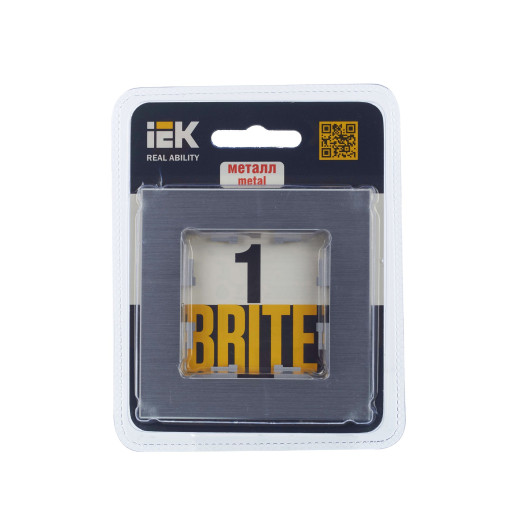 BRITE Рамка 1-мест. РУ-1-1-БрА металл алюм. IEK