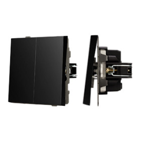 Arlight Механизм выключателя двухклавишный непроходной SWT-TENDO-MK02-PL-BK (230V, 10A) (-)