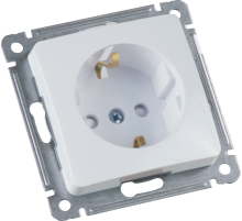 Hegel Мастер внутр Белая РС16-412 Розетка с/з, со шторками, механизм