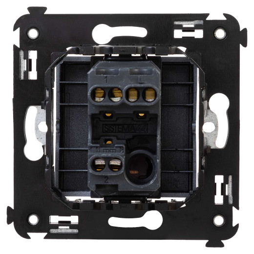 Переключатель одноклавишный в стену, Avanti, закаленная сталь