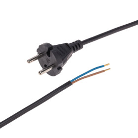 REXANT Шнур электрический с вилкой ПВС 2х0,75 мм2 5м (черный).
