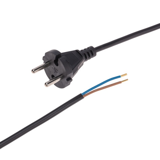 Шнур электрический с вилкой ПВС 2x0,75 мм² 5м черный REXANT
