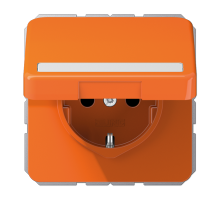 JUNG Штепсельная розетка SCHUKO 16A 250V~ с полем для надписи и защитой от влажности оранжевая