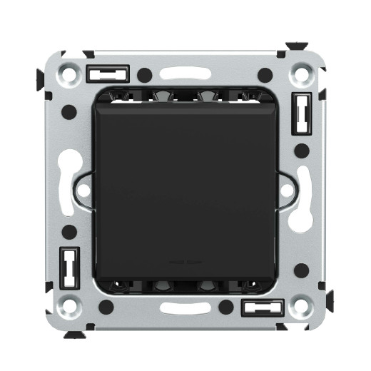 Переключатель одноклавишный в стену, Avanti, черный матовый