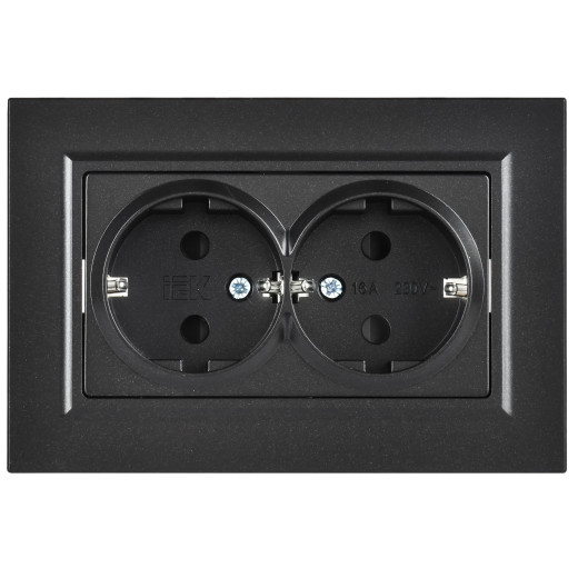 BRITE Роз. 2-я с з/к/ш пл 16А в сб. РСшПл12-3-БрЧ черн. IEK