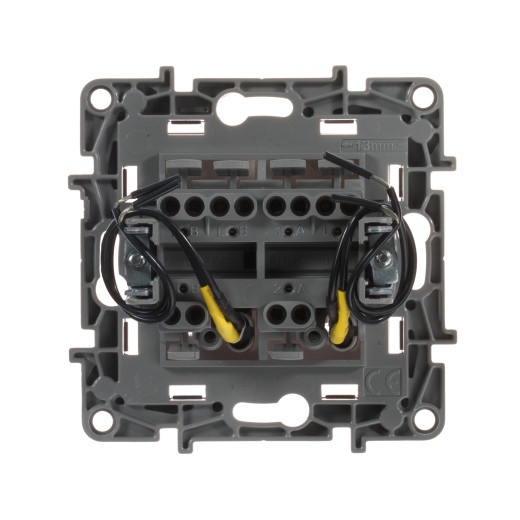 Переключатель двухклавишный с подсветкой/индикацией - Legrand Etika - 10А 250В безвинтовые зажимы - белый