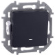 Выключатель одноклавишный с подсветкой/индикацией - Legrand/Daccord Inspiria - 10АХ 250В безвинтовые зажимы - антрацит