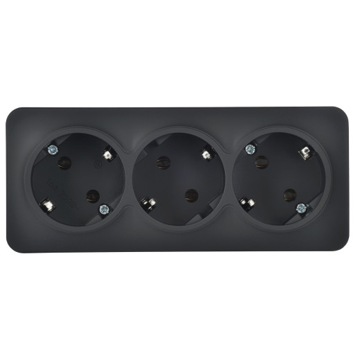 GLORY Роз. 3-я с з/к без з/ш о/у 16А РС23-3-ХЧм черн. м. IEK