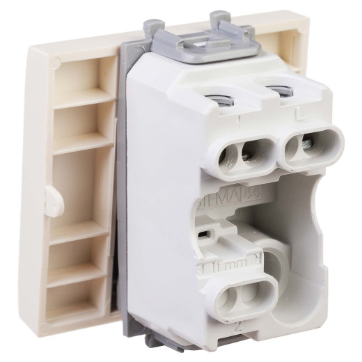 Кнопка одноклавишная модульная, Avanti, ванильная дымка, 2 модуля