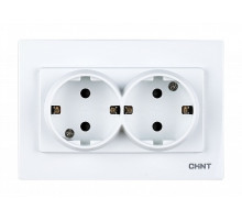 CHINT 2-местная розетка с заземляющим контактом 16А 250В модульная