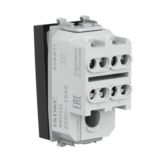 Инвертор модульный, Avanti, черный квадрат, 1 модуль