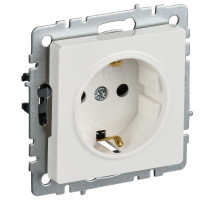 IEK BRITE BASE Белый Розетка с з/к/ш 16А РС14-1-0-БрБ