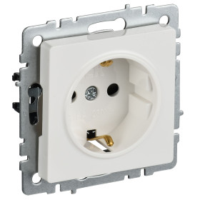 IEK BRITE BASE Белый Розетка с з/к/ш 16А РС14-1-0-БрБ
