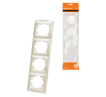 TDM Рамка 4-х постовая вертикальная перламутр 