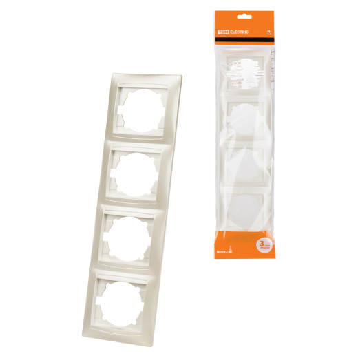 Рамка 4-х постовая вертикальная перламутр 