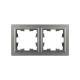 BRITE Рамка 2-мест. РУ-2-БрС сталь IEK