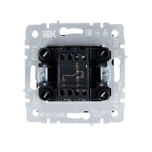 BRITE Выключ. 1-кл. прох. с инд. 10А ВС10-1-7-БрШ шамп. IEK
