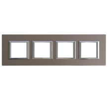 BT Axolute Бронза Рамка 2+2+2+2 мод прямоугольная (надпись горизонтально).