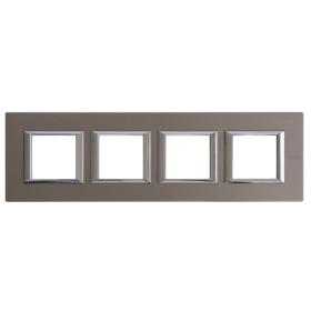 BT Axolute Бронза Рамка 2+2+2+2 мод прямоугольная (надпись горизонтально).