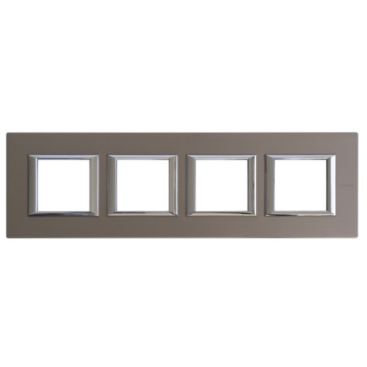 Рамка 2х4П 71мм горизонтальная Бронза Axolute