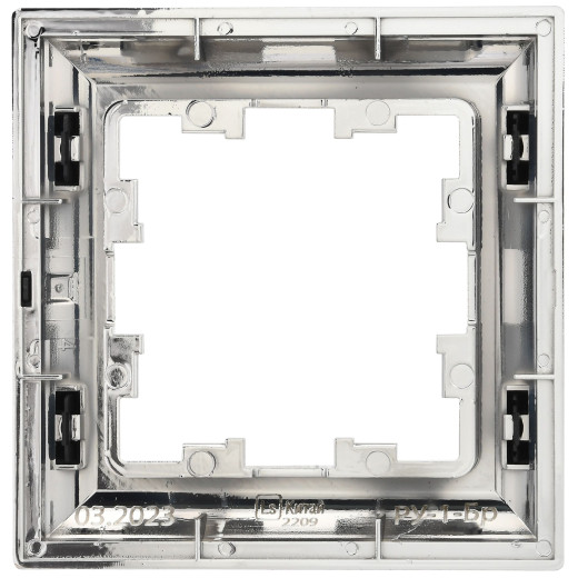 BRITE Рамка 1-мест. РУ-1-Бр хром/черн. IEK