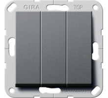 Gira S-55 Антрацит Выключатель Британский стандарт 3-х клавишный, вкл/откл.