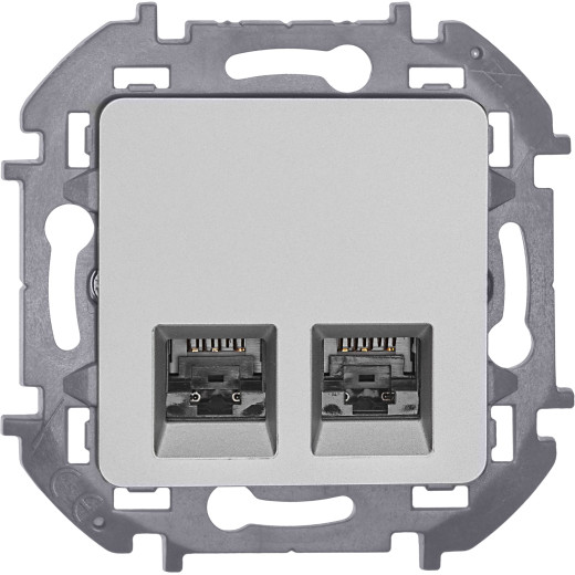 Розетка компьютерная двойная RJ45 категория 6 UTP - Legrand/Daccord Inspiria - алюминий