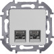 Розетка компьютерная двойная RJ45 категория 6 UTP - Legrand/Daccord Inspiria - алюминий
