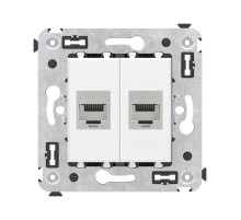 DKC Avanti Компьютерная розетка RJ-45 без шторки в стену, кат.5e двойная экранированная, 