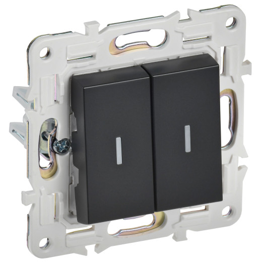 SKANDY Выключ. 2-кл. с инд. 10А SK-V09Bl черн. IEK