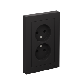 Systeme Electric AtlasDesign Карбон Розетка б/з двойная, 16А, в сборе