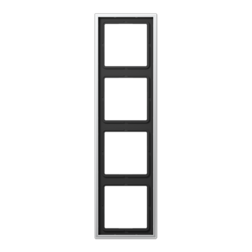 Рамка для вертикальной и горизонтальной установки, 4 поста, металл, алюминий, Aluminium