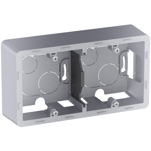 Коробка для накладного монтажа 2 поста - Legrand/Daccord Inspiria - алюминий