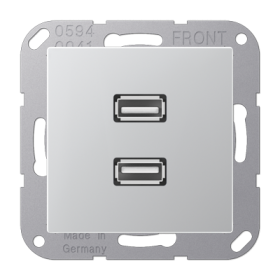 JUNG Мультимедиа разъём, алюминий