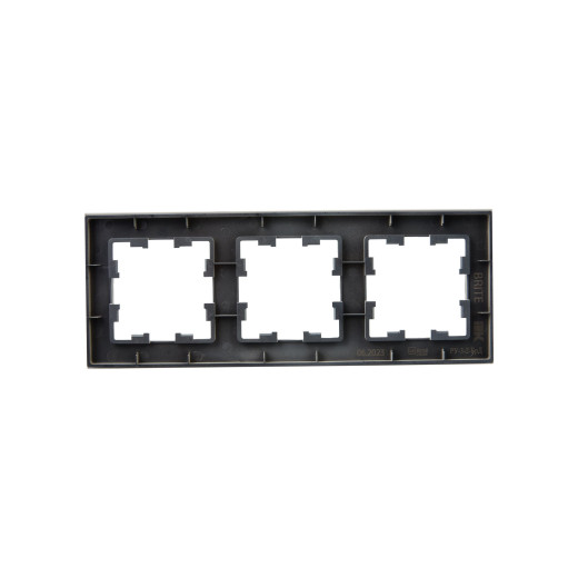 BRITE Рамка 3-мест. РУ-3-2-БрД стекло дым. IEK