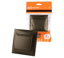 TDM Розетка 2П+З 16А 250В  IP44 с крышкой бронза 