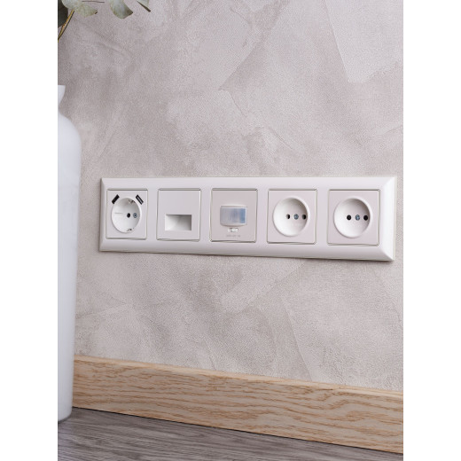 BRITE Рамка 5-мест. РУ-5-Бр беж./жемч. IEK