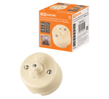 TDM Выключатель фарфоровый поворотный 2-кл. с ручкой (бантик) 10А сл. кость «Болонь»