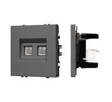 Arlight Механизм сдвоенной компьютерной розетки SCT-NOBE-MPC2-SFPL-GR (RJ-45, CAT6) (-)