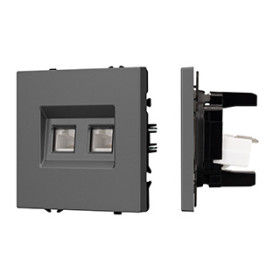 Arlight Механизм сдвоенной компьютерной розетки SCT-NOBE-MPC2-SFPL-GR (RJ-45, CAT6) (-)