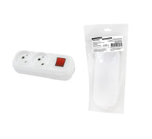 TDM Колодка розеточная 2 гнезда 2П+3 c выключателем 16А 250В белая серии 