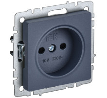 IEK BRITE BASE Маренго Розетка без з/к с з/ш 10А РСш10-2-БрМ