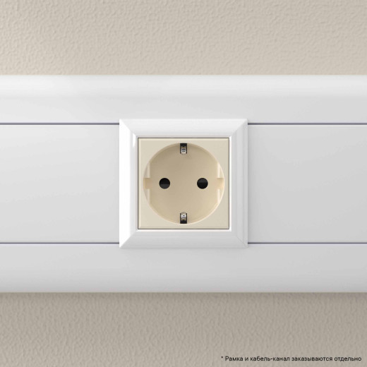 Розетка модульная, 2P+E, с з/ш, Avanti, ванильная дымка, 2 модуля
