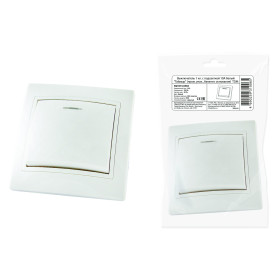 TDM Выключатель 1 кл. с подсветкой 10А белый 