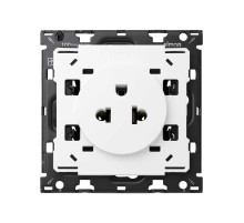 Simon 100 Белый глянец Евро-американская розетка 16A 250В~