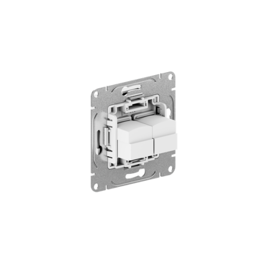 Механизм розетки RJ45 - 2шт, (cat5), белый Эпика EKF