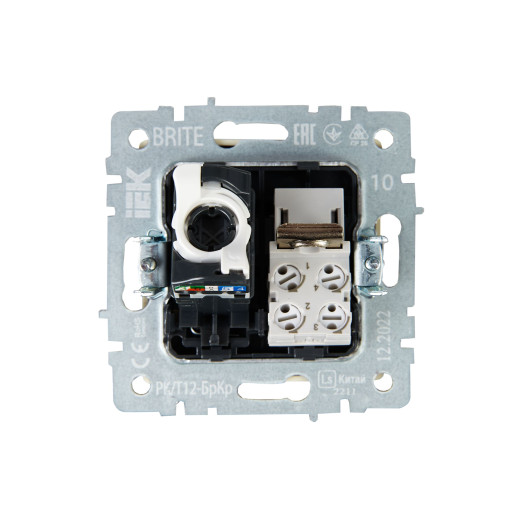 BRITE Роз. двойная RJ11+RJ45 кат.5E РК/Т12-БрКр беж. IEK