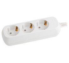 ЭРА Колодка KX-3e 3 розетки с зазeмлением белая