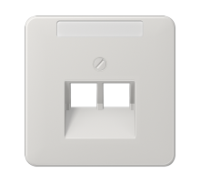 JUNG CD 500/CD plus Светло-серая Накладка 2-ой наклонной ТЛФ/комп розетки с полем для надписи