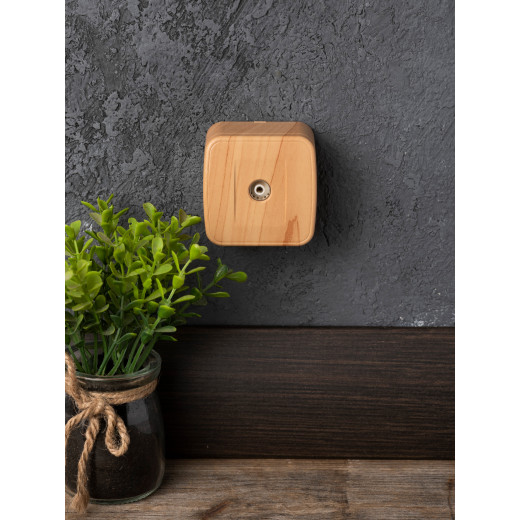 Розетка TV 1-местная ОП Минск 75Ом 5-862МГц светлое дерево EKF